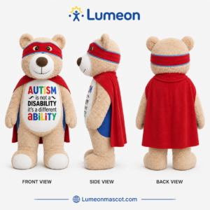 Custom Teddy Bear Mascot Costume Manufacturer for Charity & Awareness Campaigns