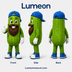 Funny Pickle Character Custom Mascot Costume with Cap
