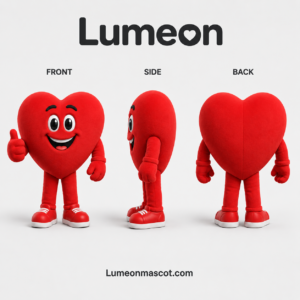 Red Heart Character Custom Mascot Costume for Promotions