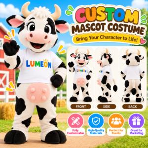 Custom Cow Mascot Costume for Farm Events and Brand Promotion