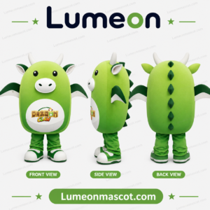 Custom Green Bean Mascot Costume Design Case