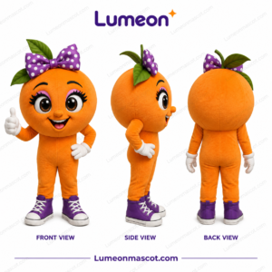 Custom Orange Fruit Mascot Costume Design Case